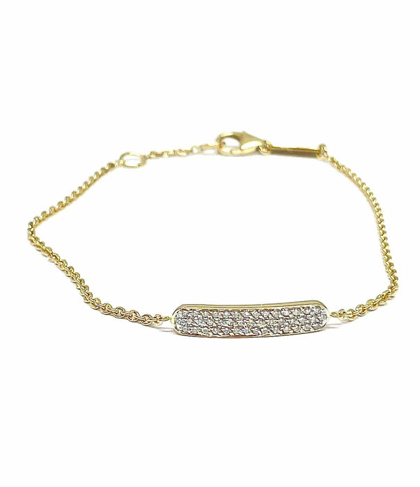 Bracelet Bracelet or jaune et diamants motif barrette 58 Facettes