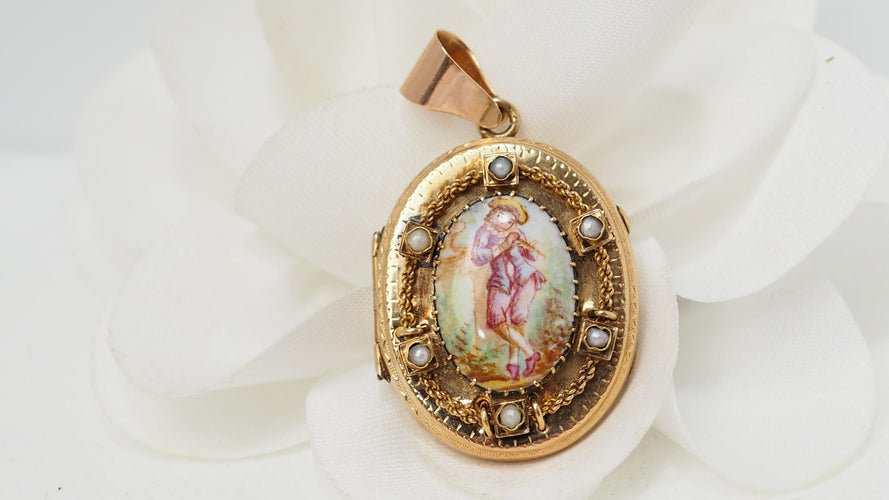 Pendentif Pendentif Porte Photo Porcelaine Perles 58 Facettes 32229