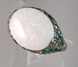 Bague 55 Bague Art Déco Argent Opale Emeraude Diamants 58 Facettes