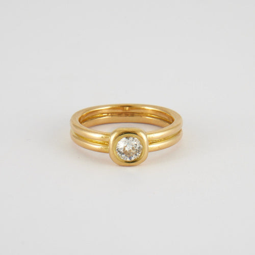 Bague 58 Bague en or Jaune, diamant 58 Facettes