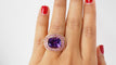 Bague Bague or jaune améthyste diamants tourmalines roses 58 Facettes 31045