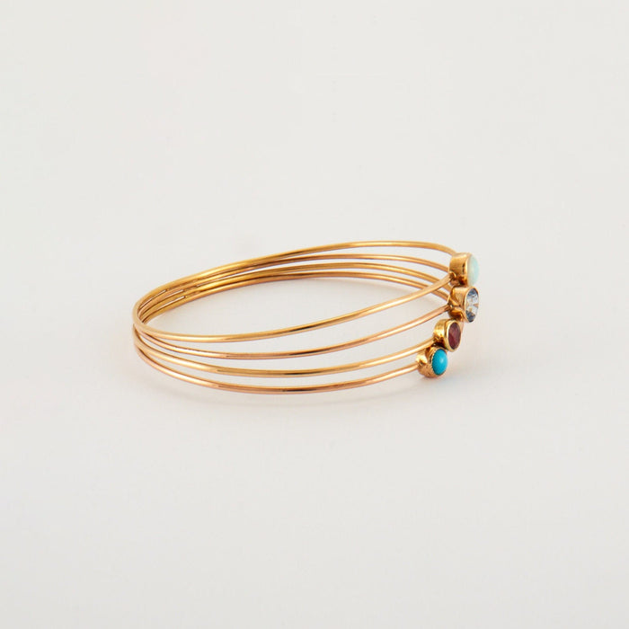 Bracelet Bracelet ancien Opale Aigue-marine Rubis Turquoise 58 Facettes 1