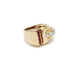 Ring 52 TANK ring in yellow gold, diamonds & rubies 58 Facettes 220044SP