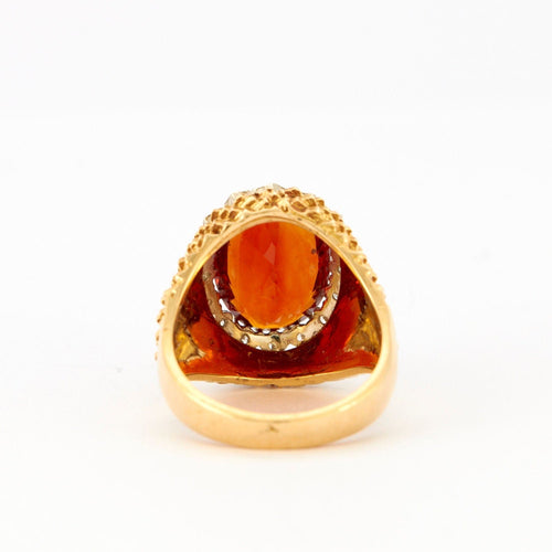 Bague 53 Bague Boule Or Jaune Torsadé Diamants Quartz 58 Facettes 4263