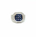 White gold signet ring with calibrated sapphires and diamonds 58 Facettes