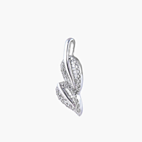 Pendentif Pendentif "feuilles" or blanc et diamants 58 Facettes P21L4
