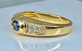 Ring 53 Bangle ring in 18-carat yellow gold, sapphire and diamonds. 58 Facettes AB274