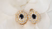 Boucles d'oreilles Boucles d'oreilles en or jaune, saphirs et diamants 58 Facettes 32071