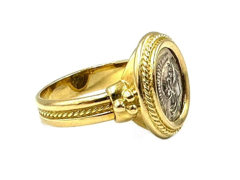 Bague Bague or jaune et pièce antique grecque 58 Facettes