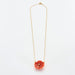 Coral Diamond Flower Necklace Necklace 58 Facettes
