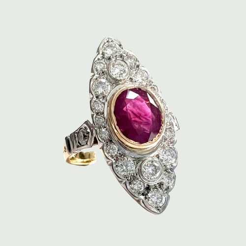 Bague BAGUE STYLE ART DÉCO RUBIS DIAMANTS 58 Facettes Q887A