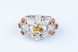 Ring Citrine Topazes and White Sapphires Ring 58 Facettes 111-28982-48