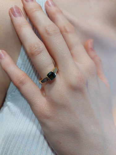 Bague 54 Bague Or jaune Péridot Diamants 58 Facettes 080161