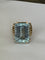 Bague 52 Bague Or Jaune Aigue-Marine 58 Facettes LOT 4432
