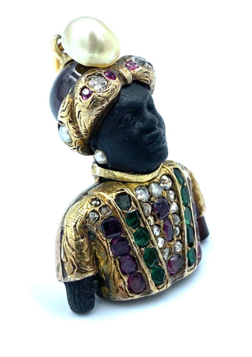 Pendentif Pendentif Maure or, diamants, rubis. 58 Facettes