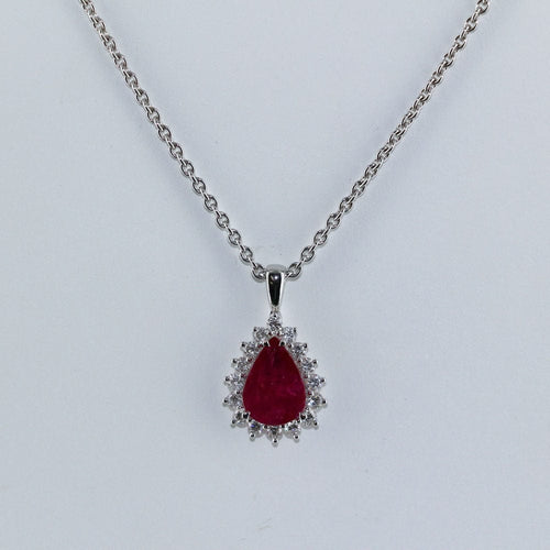 Pendentif Pendentif "poire" Rubis et diamants 58 Facettes