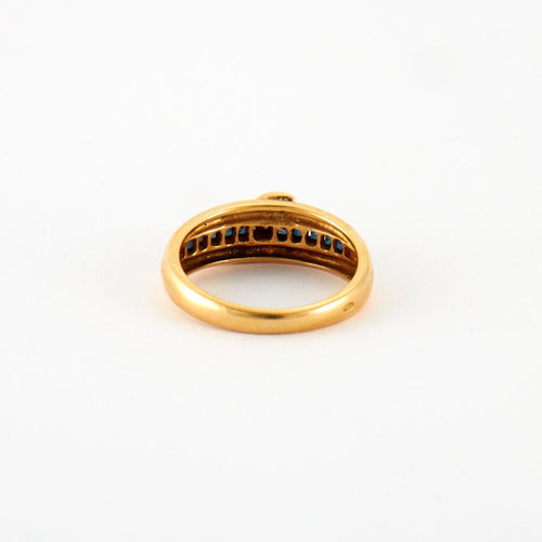 Bague Bague en Or jaune, diamants & saphirs 58 Facettes