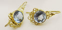 Boucles d'oreilles Boucles d'Oreilles Or, Topaze Bleue 58 Facettes