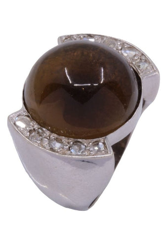 Bague 52 Bague ancienne quartz et diamants 58 Facettes 078901