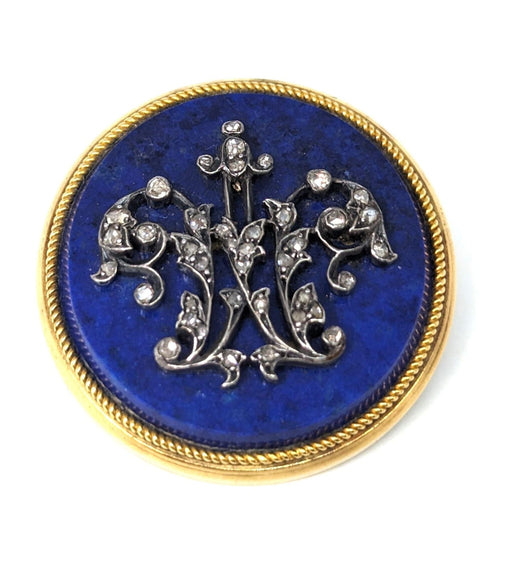 Brooch Old lapis lazuli and diamond brooch 58 Facettes 1002