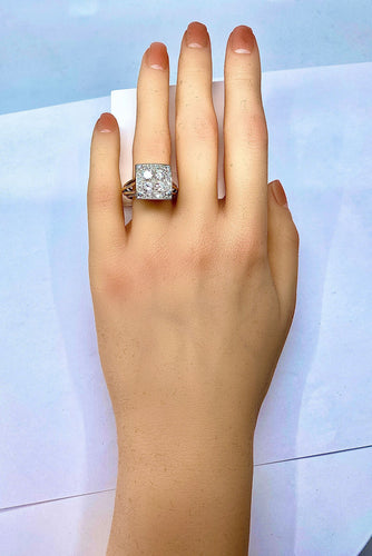 Bague 51 Bague 2 Ors pavée de Diamants 58 Facettes AB225