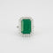 Bague 54 Bague Emeraude 11cts Diamants 58 Facettes B0843