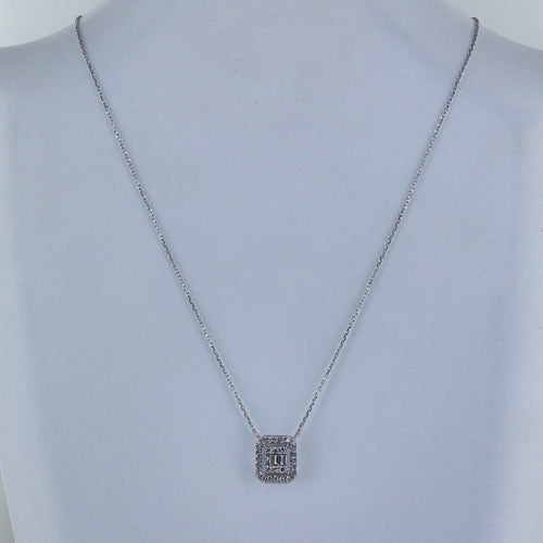 Collier Collier carré Or blanc Diamants 58 Facettes