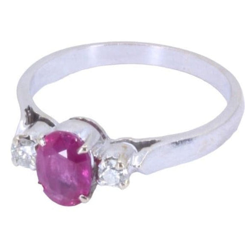 Bague 55 Bague Or blanc Rubis Diamants 58 Facettes 076901