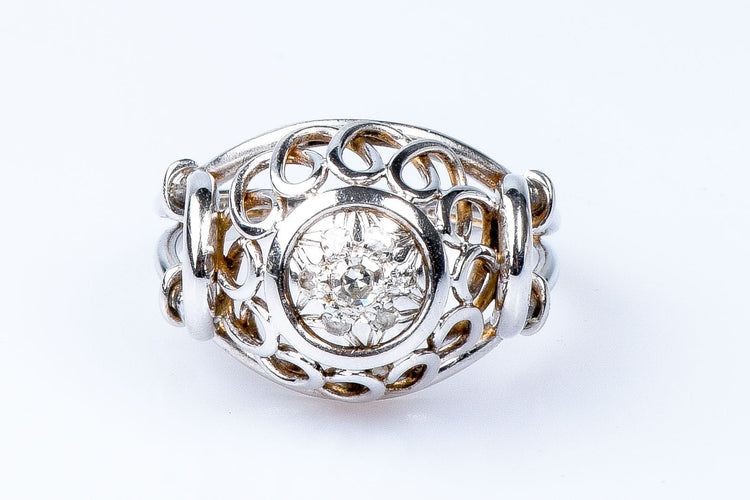 Bague 60 Bague 7 diamants en or blanc 58 Facettes BGANCDT7000-55