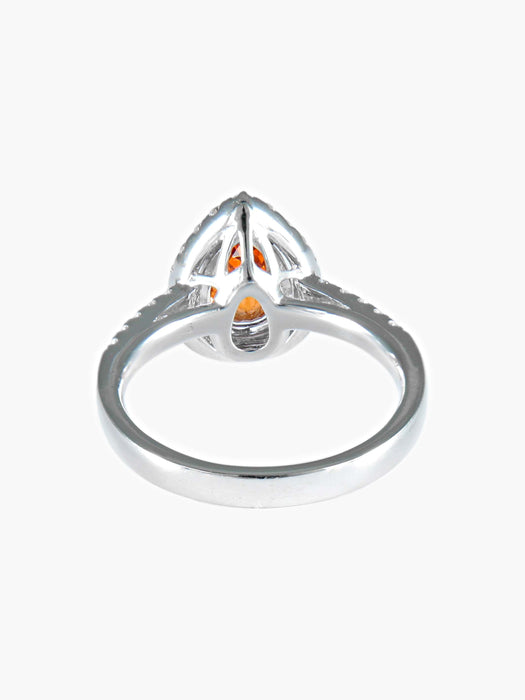 Bague 52 Bague Tourmaline orange Diamants 58 Facettes