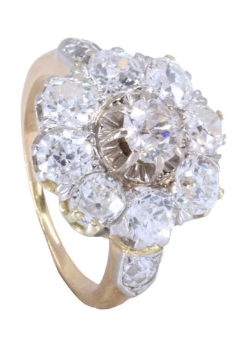 Bague 50 BAGUE MARGUERITE ANCIENNE DIAMANTS 58 Facettes 063891