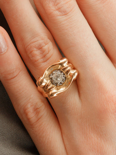 Bague Bague Or jaune et Diamant 58 Facettes