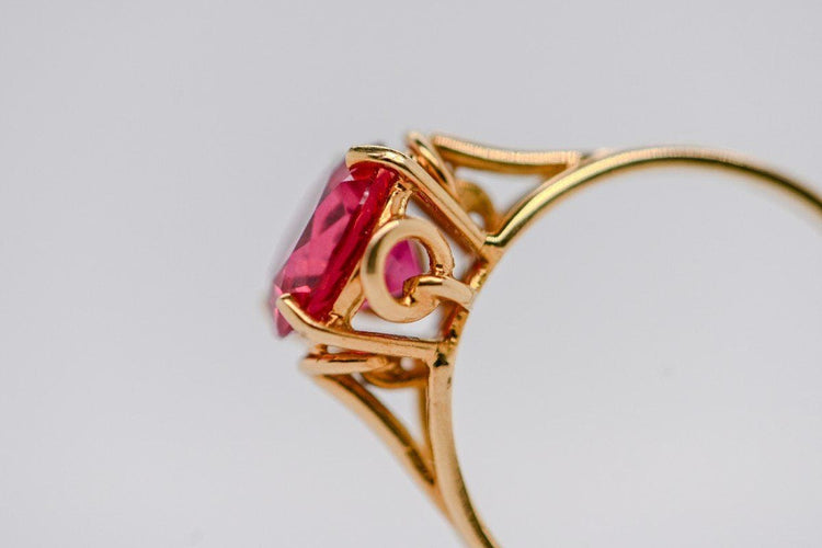 Bague 53 Bague Solitaire Rubellite 58 Facettes