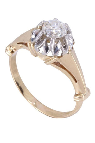 Bague 53 SOLITAIRE ANCIEN DIAMANT 0.50 CARAT 58 Facettes 077560