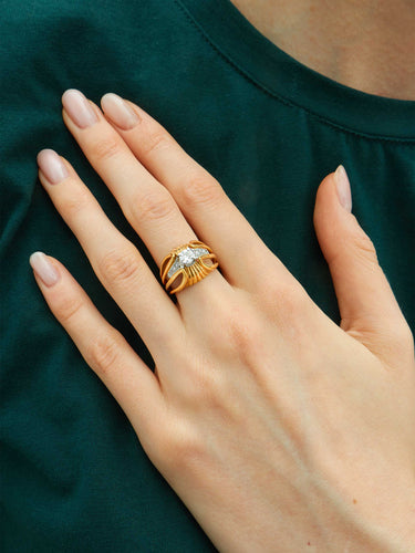 Bague Bague or jaune et diamants 58 Facettes HS2184