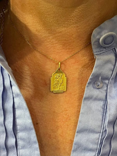 Pendentif MÉDAILLE SAINT CHRISTOPHE ART-DÉCO 58 Facettes 045251