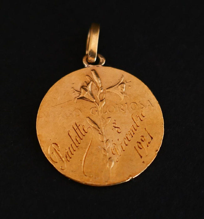 Pendentif Médaille vierge, en or jaune 58 Facettes