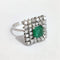 Bague 56 Bague or blanc émeraude diamants 58 Facettes 1-918/1