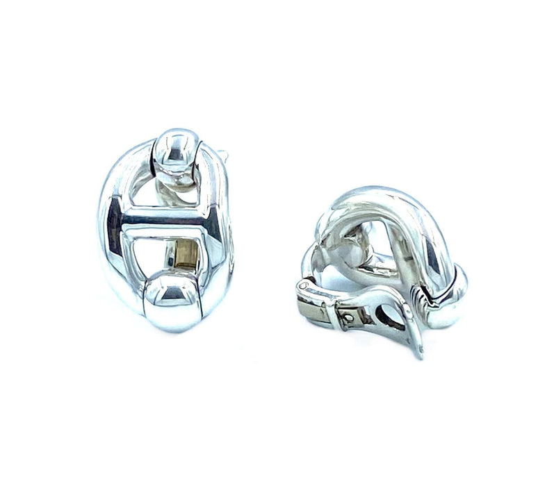 Boucles d'oreilles Hermès. Collection Chaîne d’ancre, boucles d’oreilles argent 58 Facettes