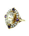 Ring 19th century gold ring with yellow sapphire, amethysts and fine pearls 58 Facettes