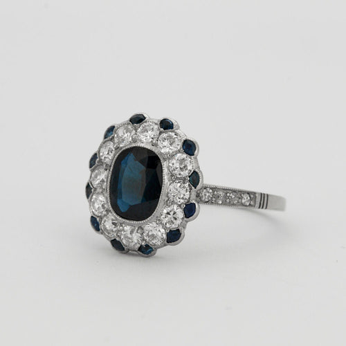 Bague 55 Bague Marguerite Saphirs Diamants 58 Facettes