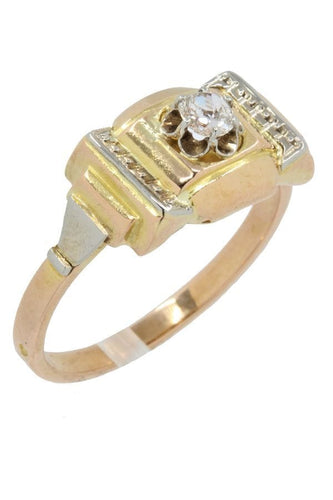 Bague 55.5 SOLITAIRE ANCIEN 0.14 CARAT 58 Facettes 040381