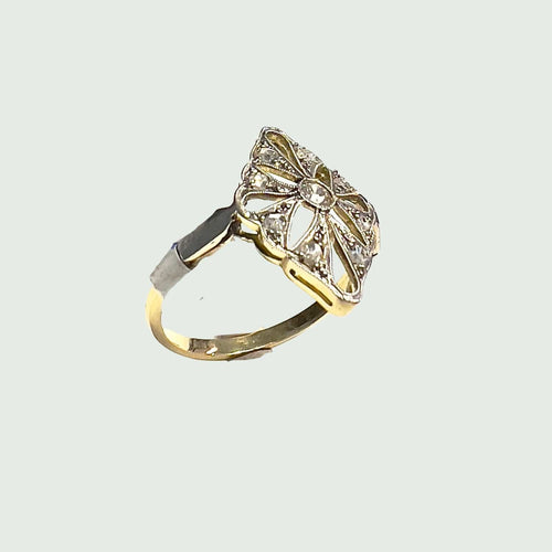 Bague BAGUE ART DÉCO DIAMANT OR PLATINE 58 Facettes A2455(308)