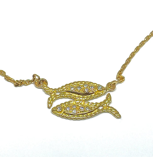 Collier Collier poissons tête à queue en or 18 carats et diamants 58 Facettes