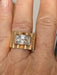 Ring 55.5 Yellow Gold Diamond Signet Ring 58 Facettes 1999