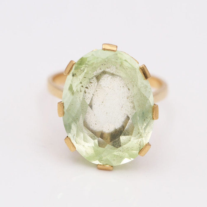 Bague 55.5 Bague Or Jaune Apatite verte 58 Facettes E357541B