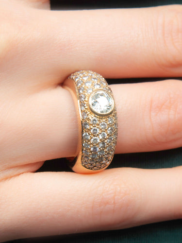Bague 51 BAGUE "JONC" OR JAUNE ET DIAMANTS 58 Facettes 130055