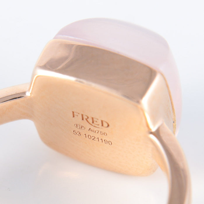 Bague 53 FRED - Bague Pain de sucre or rose quartz rose 58 Facettes