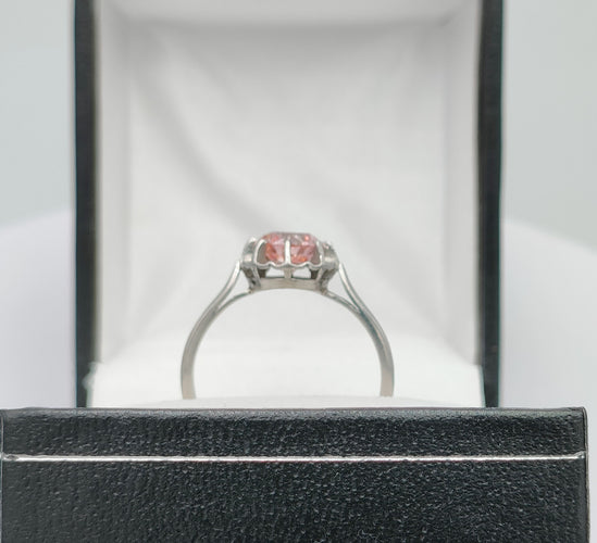 Bague Bague solitaire Platine et Diamant de synthèse rose 58 Facettes