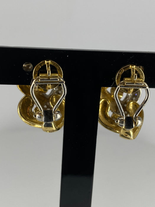 Boucles d'oreilles REPOSSI- Boucles d’oreilles modèle tresses diamants 58 Facettes